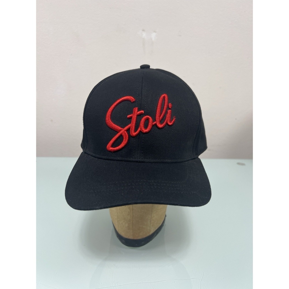 Stoli Snapback Hat Black Red Embroidered Vodka‎ Logo Bar Promo Cap